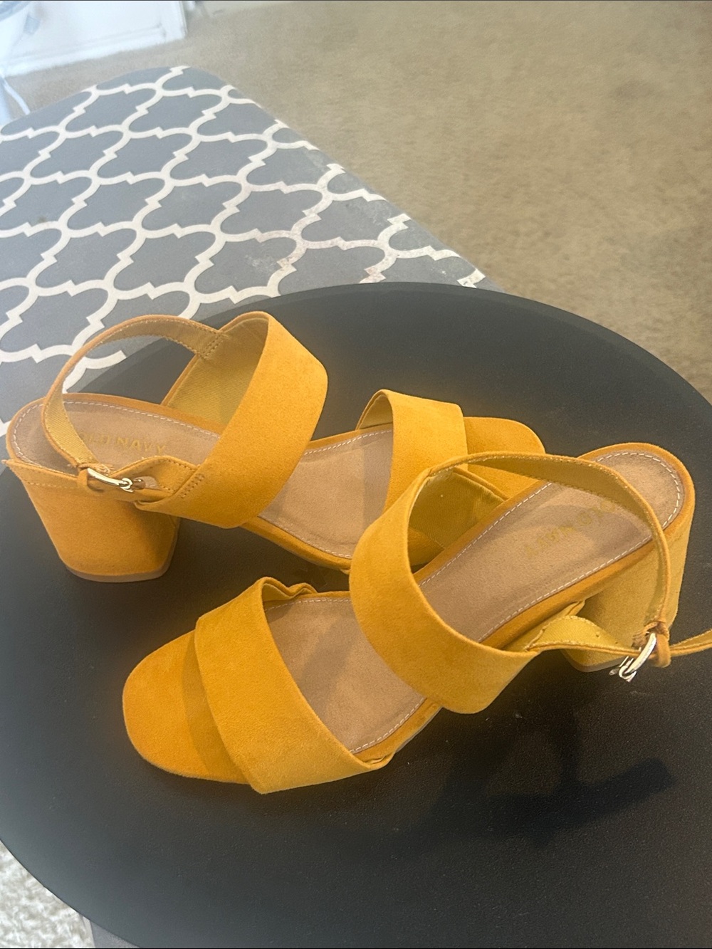 Old Navy Mustard Yellow Block Heel Sandals